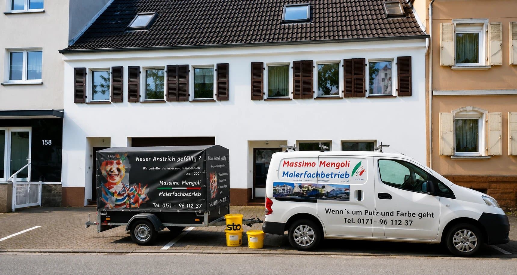 Fassadenanstrich an einem Mehrfamilienhaus in Eitingen